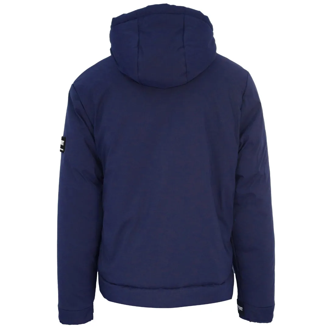 Plein Sport Padded Large Branded Logo Navy Blue Jacket