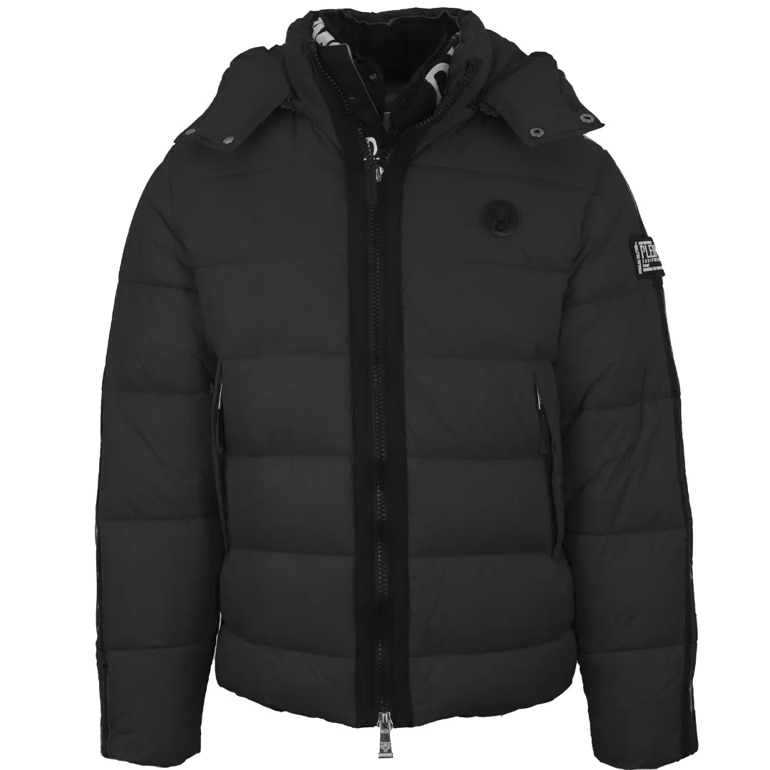 Plein Sport Padded Small Circular Logo Black Jacket