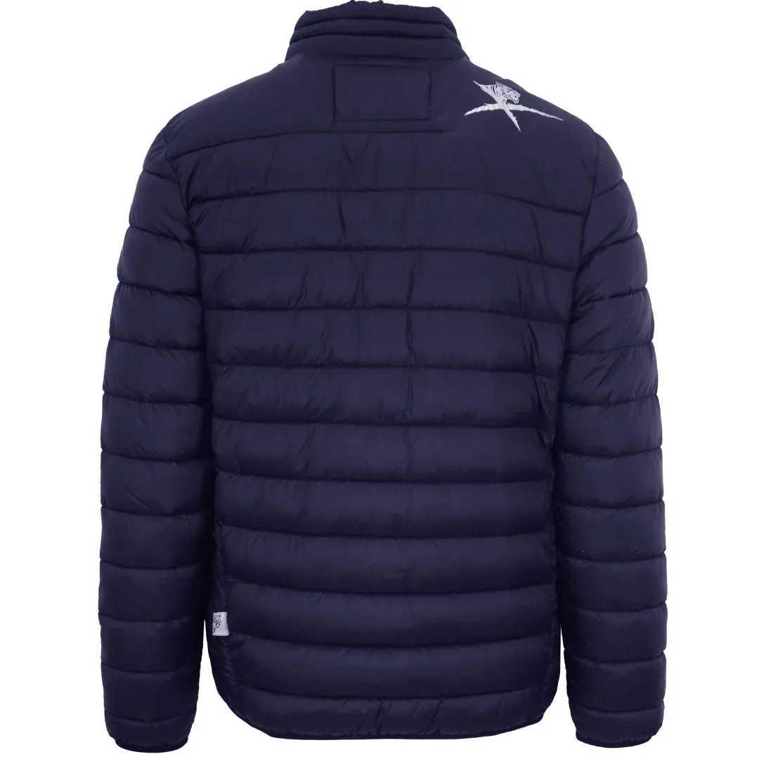 Plein Sport Patch Logo Thin Padded Blue Jacket