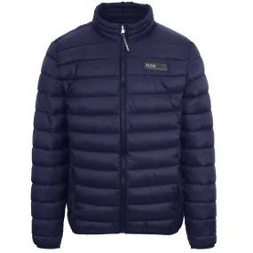 Plein Sport Patch Logo Thin Padded Blue Jacket