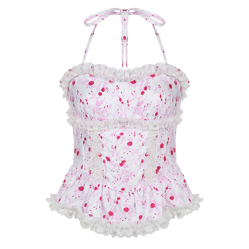 Pure sexy girl small floral lace sling vest BY4099