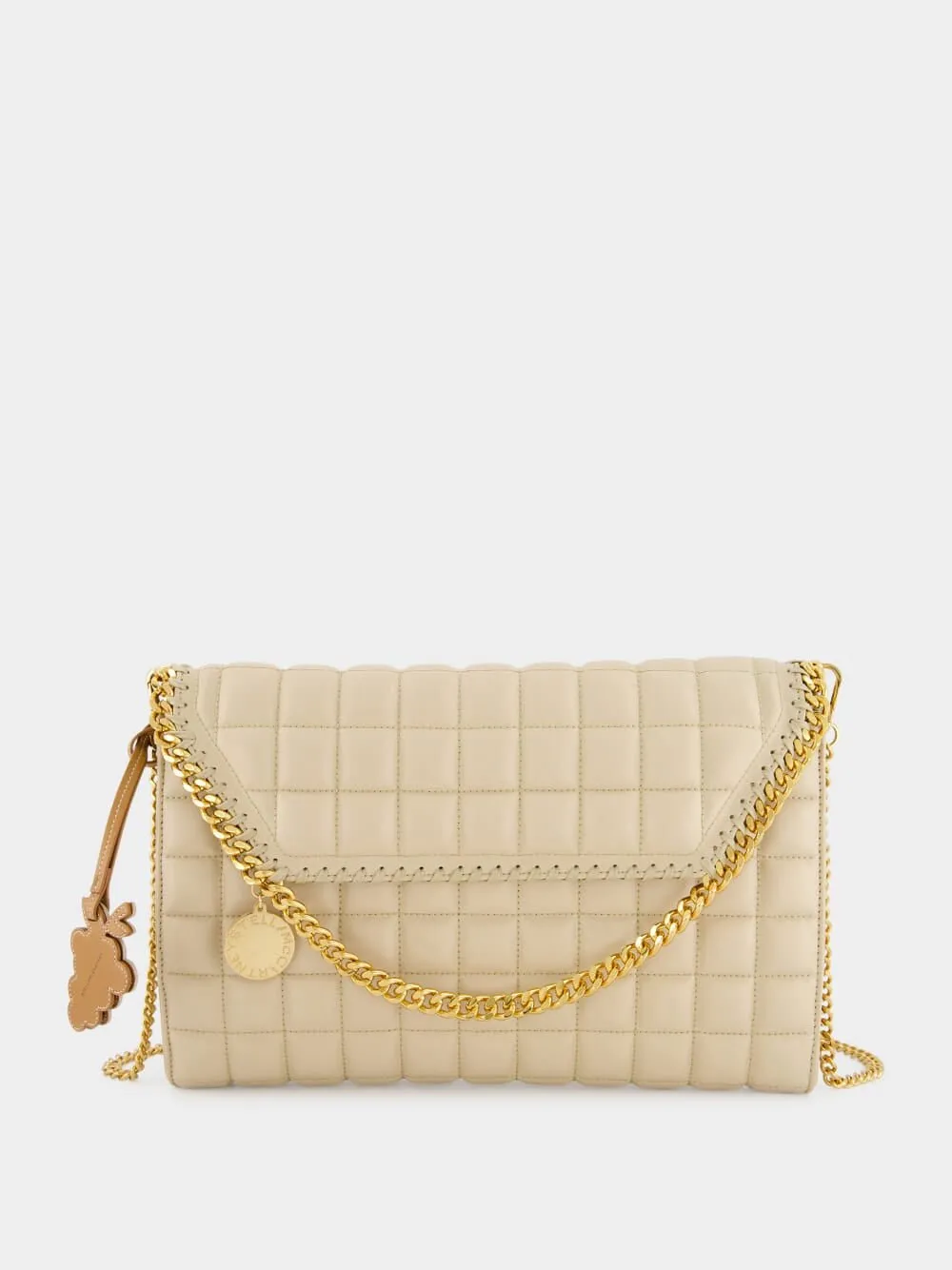 Quilted Beige Crossbody Bag