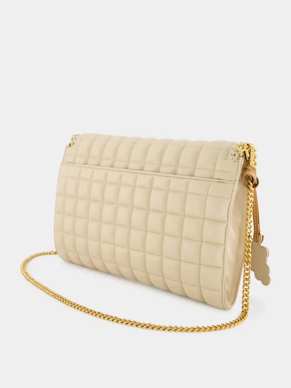 Quilted Beige Crossbody Bag