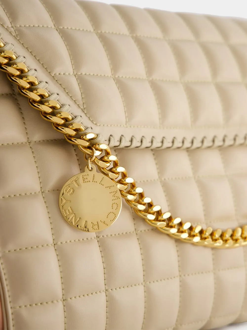 Quilted Beige Crossbody Bag