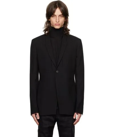 Rick Owens Black Porterville Fogpocket Soft Blazer