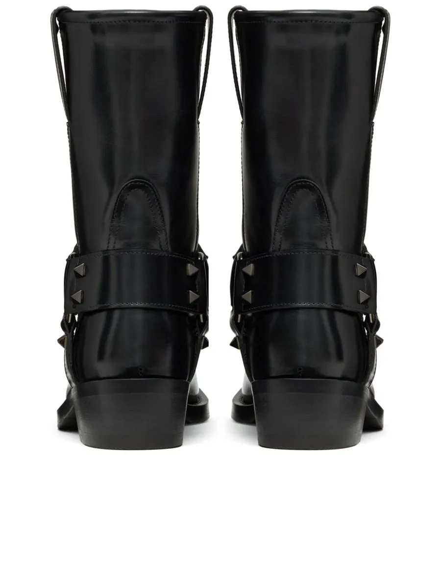 Rockstud Ankle Strap Boots