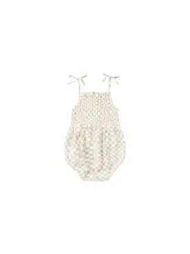 Rylee & Cru - Dove Check Kaia Romper