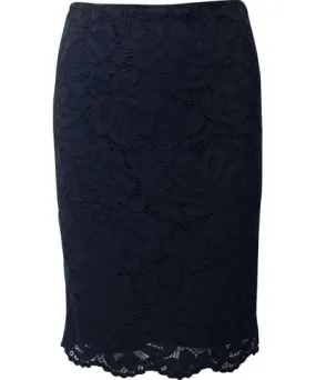 Sandro Paris Lace Pencil Skirt in Black Cotton