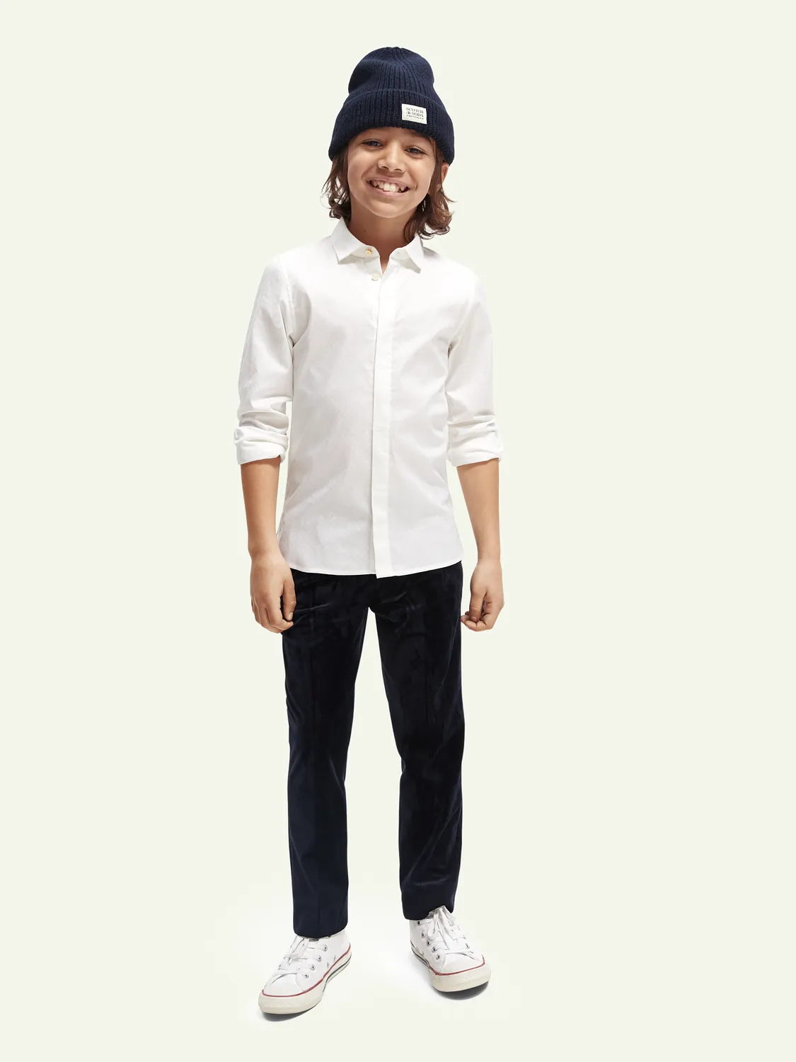 Scotch & Soda Boys L/S Slim Fit Dress Shirt _White 167560-0006