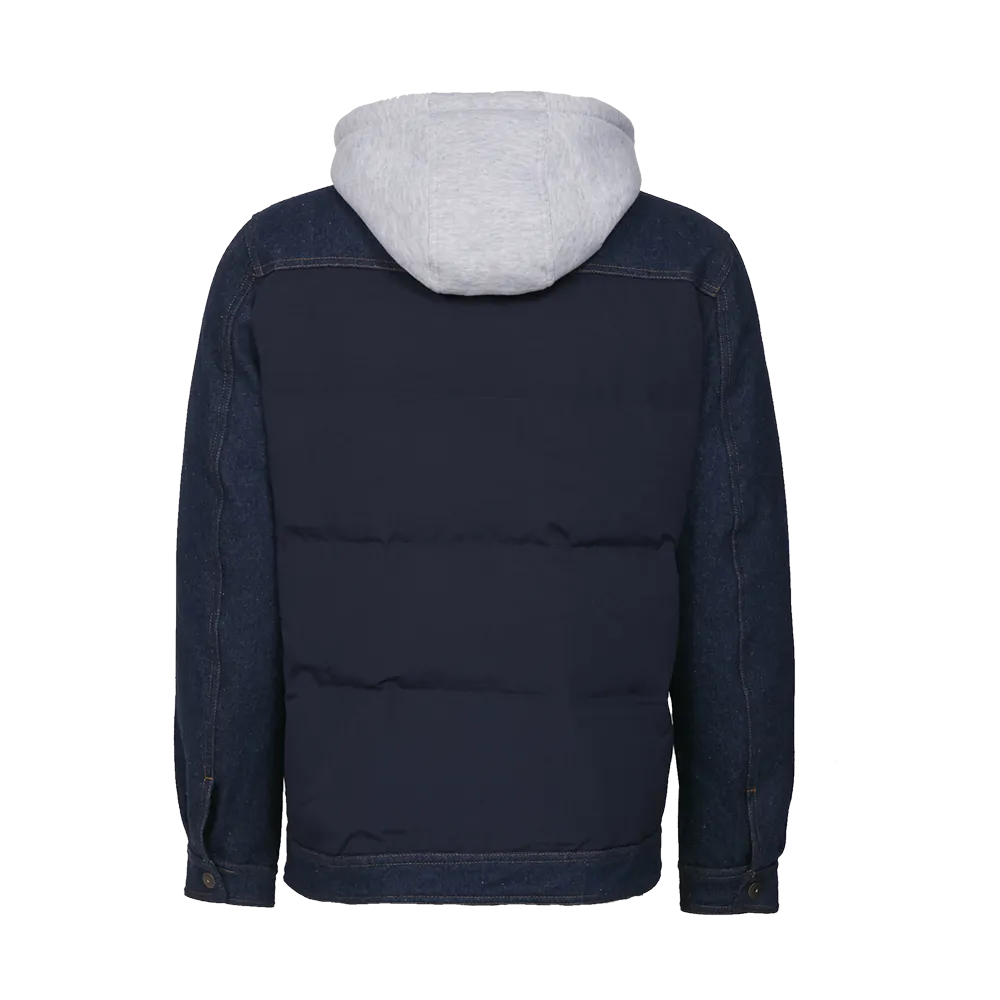 Short Denim Down Jacket With Detachable Hood (S/M Size Available)