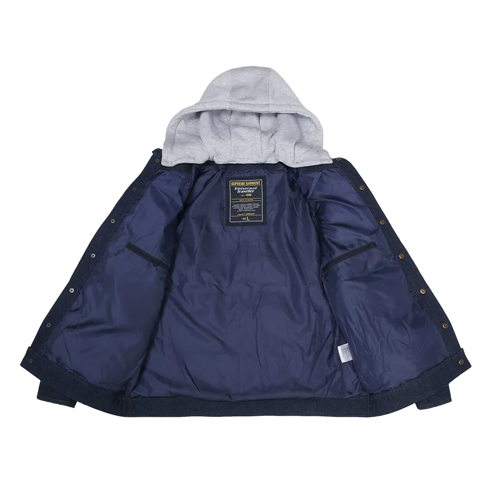 Short Denim Down Jacket With Detachable Hood (S/M Size Available)