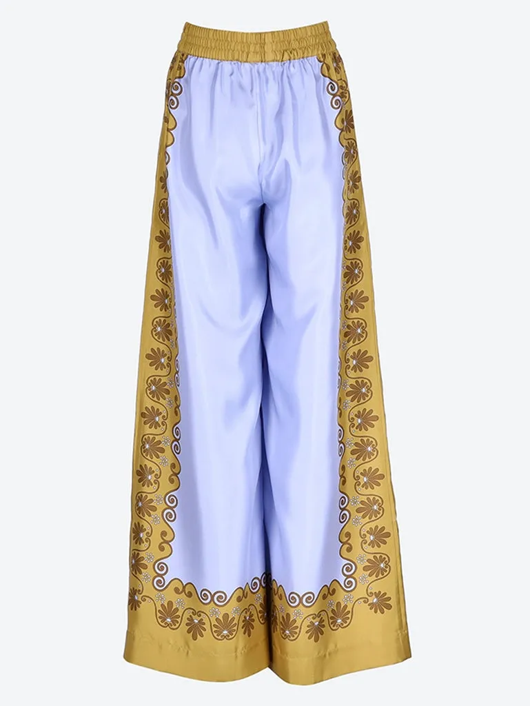 Silk twill palazzo pants