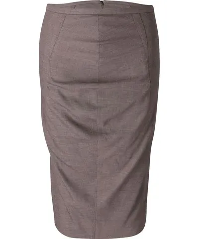 SPORTMAX Pencil Skirt in Grey Cotton