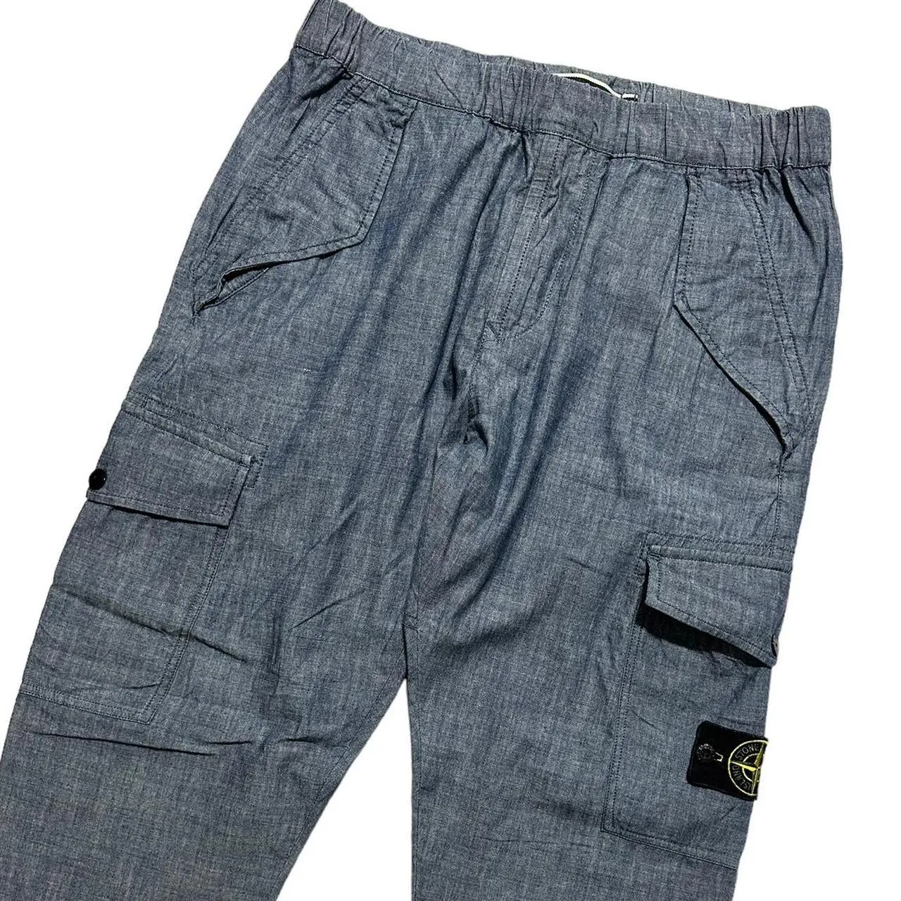 Stone Island Blue Linen Trousers