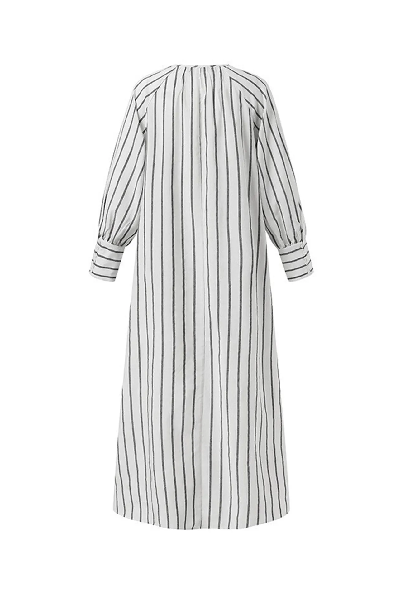 Striped Crew Neck Shirt Dress