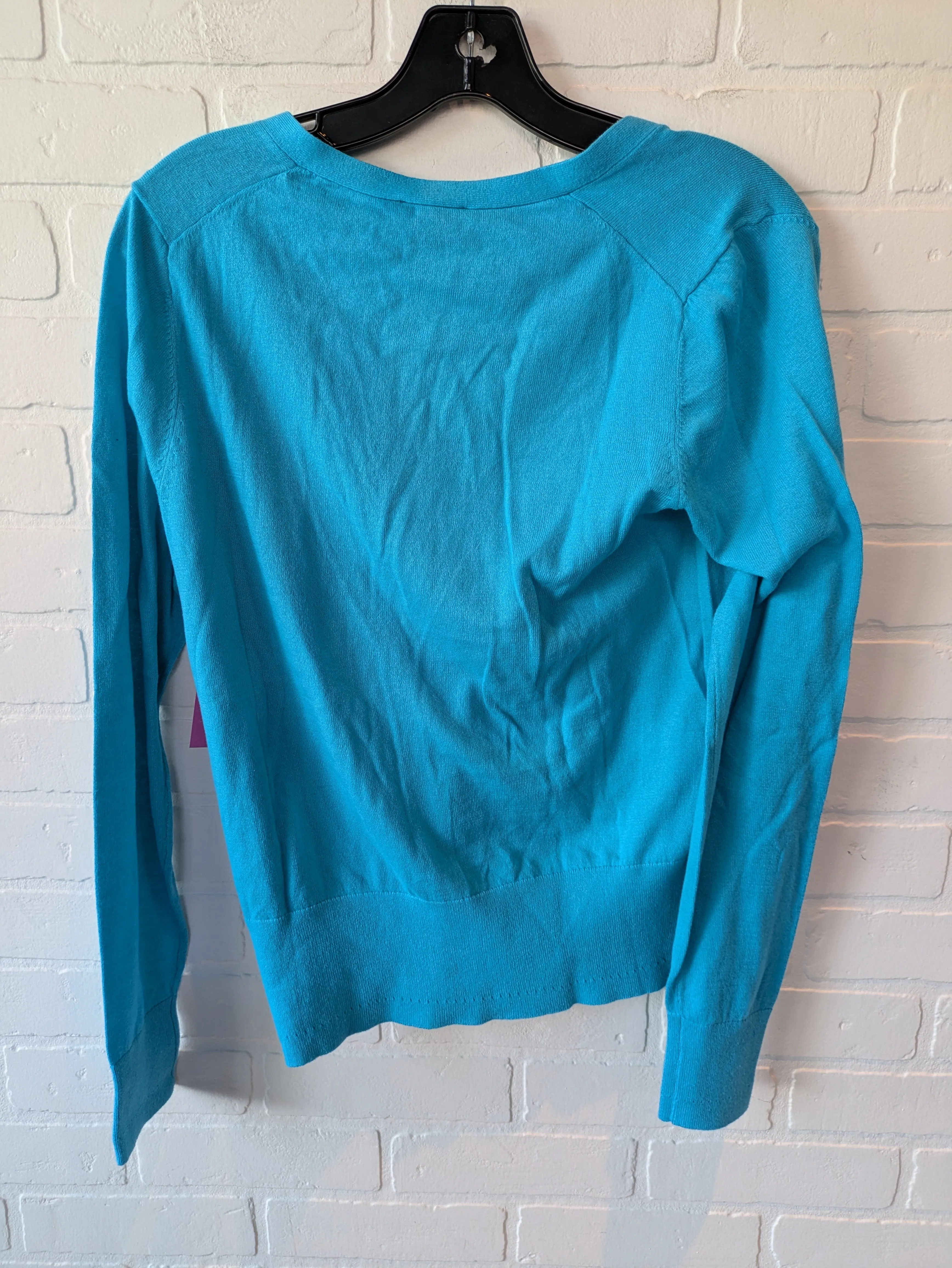 Sweater Cardigan By Ann Taylor In Blue, Size: M