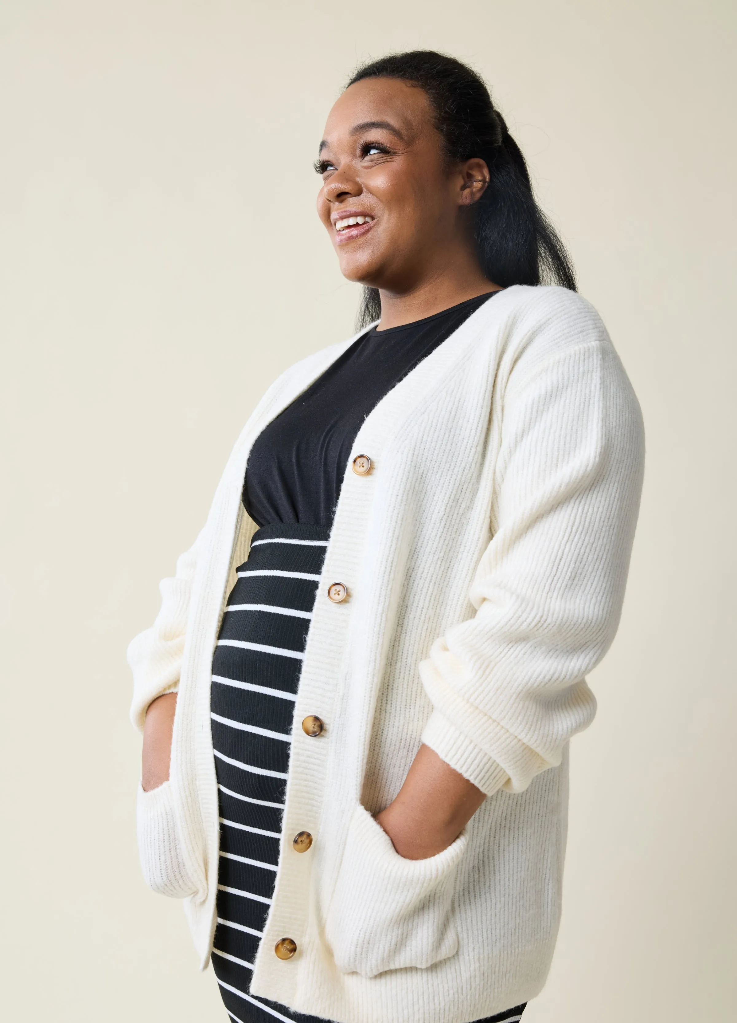 The Hug Maternity + Nursing Cardigan Cream