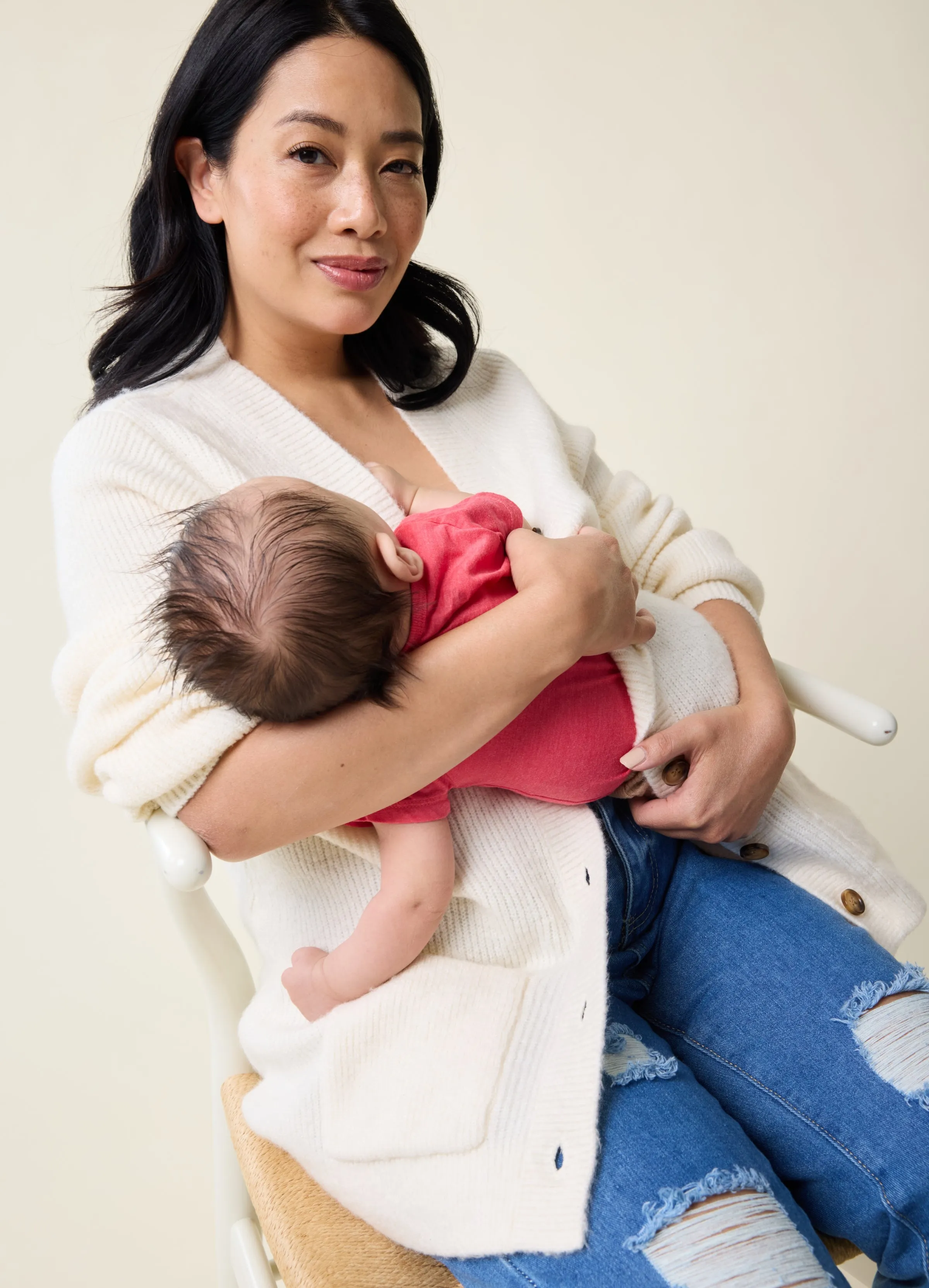 The Hug Maternity + Nursing Cardigan Cream