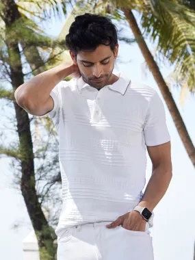 Tipping Collar Cotton White Polo - LineUp