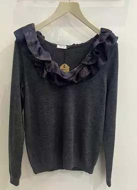 Upcycled Hayley charcoal merino pullover