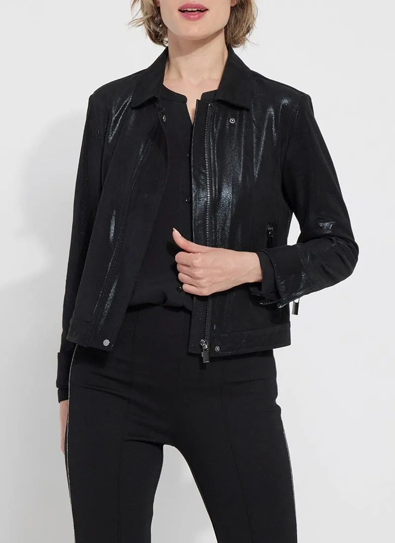 Valencia Patent Foil Vegan Suede Jacket