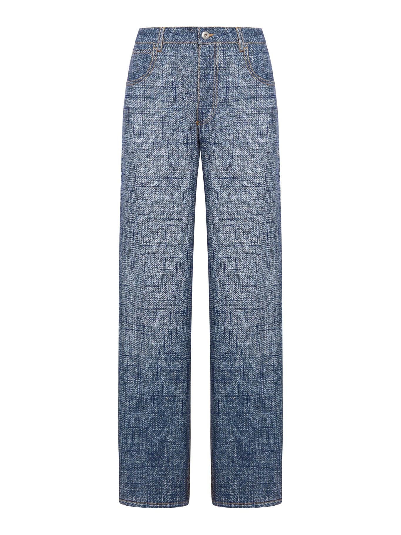 Viscose trousers with denim texture