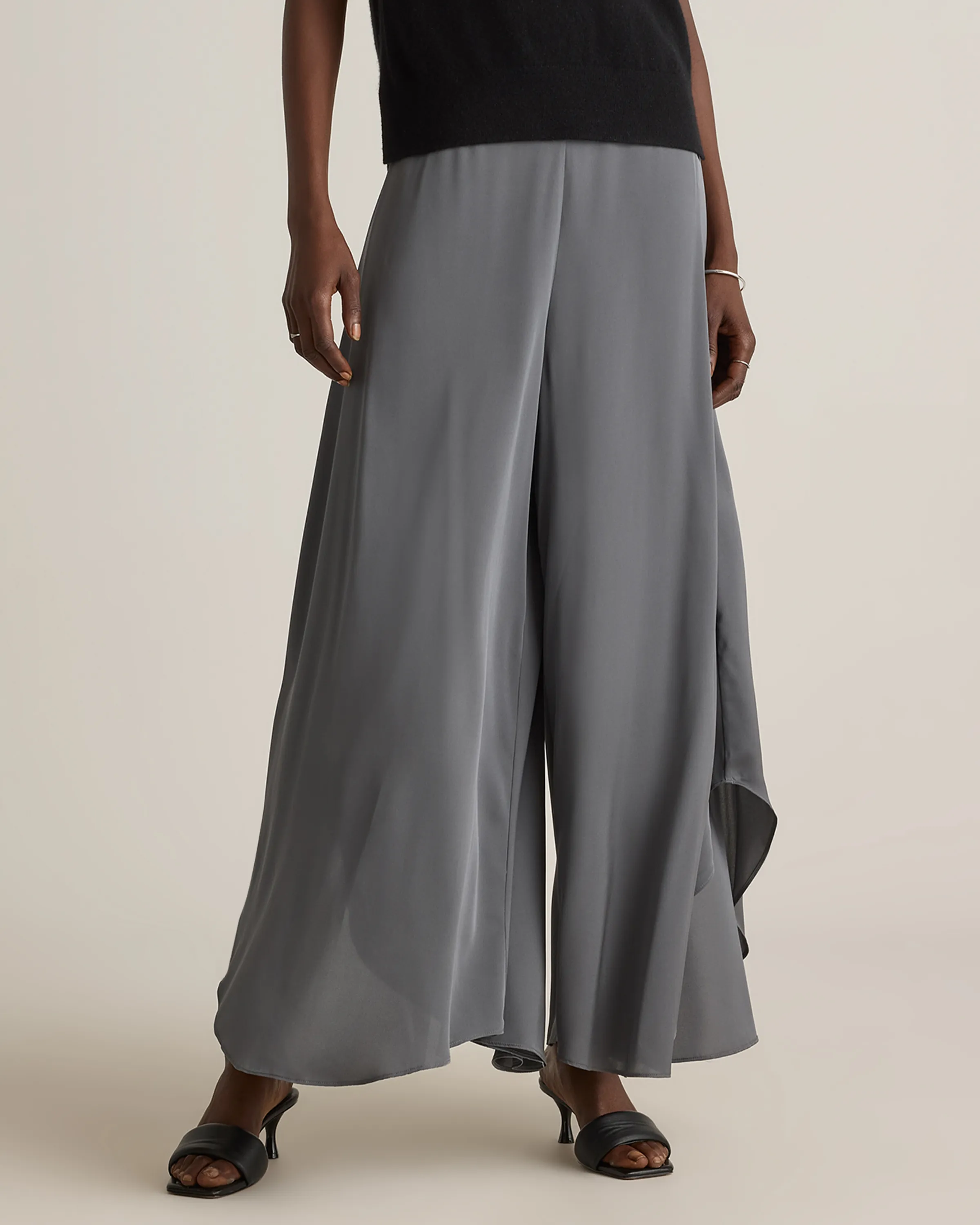 Washable Stretch Silk Palazzo Pants