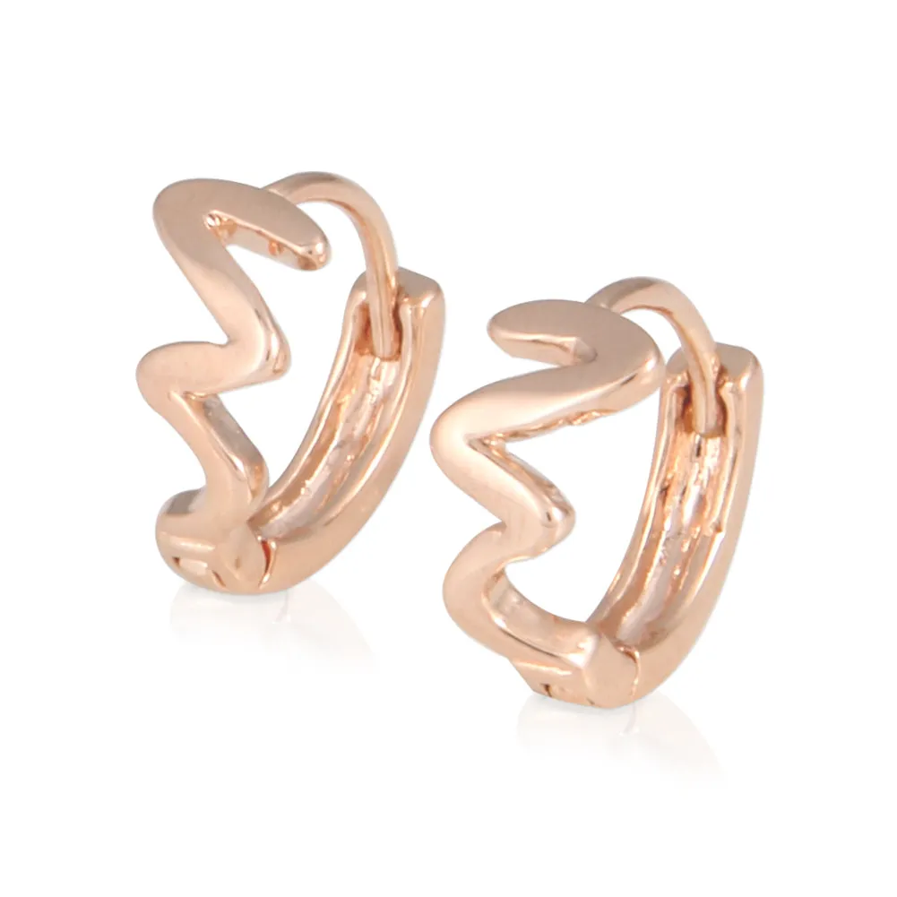 Wave Huggie Small Hoop Earrings 14K Gold Plated