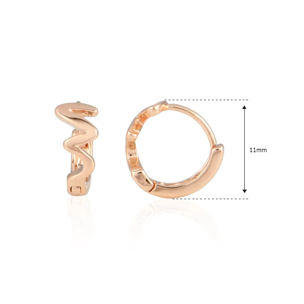 Wave Huggie Small Hoop Earrings 14K Gold Plated