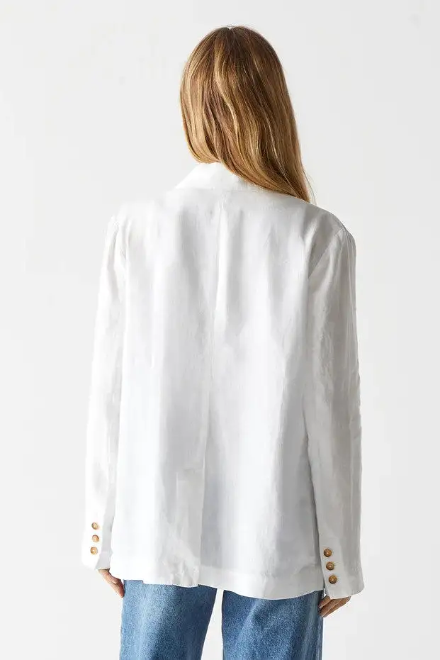 White Lottie Linen Blazer