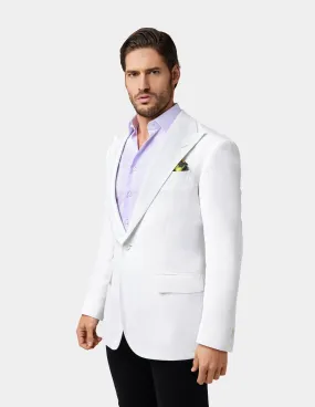 White Optical Single Breasted Jacket