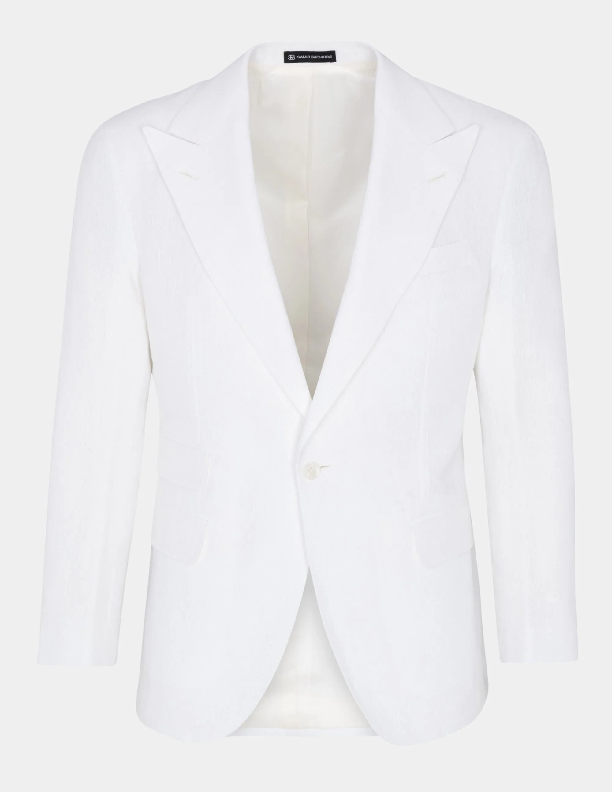 White Optical Single Breasted Jacket