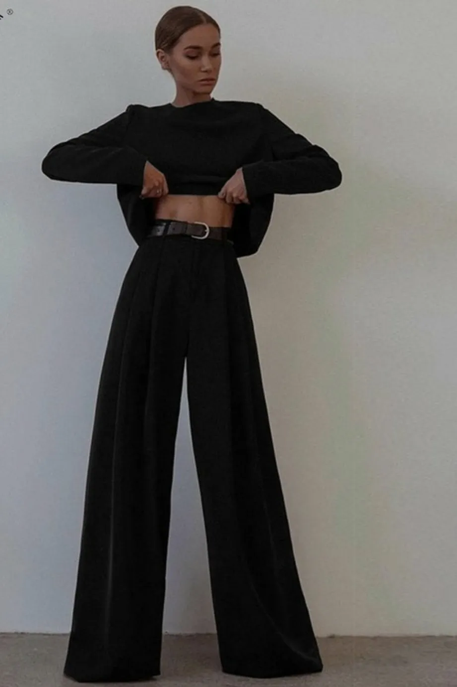 Wide Leg Pants Vintage Female Palazzo Pant , Tops and Sets