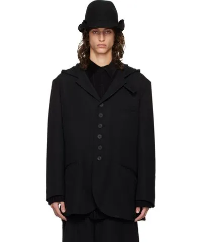 YOHJI YAMAMOTO Black W-Hooded Blazer